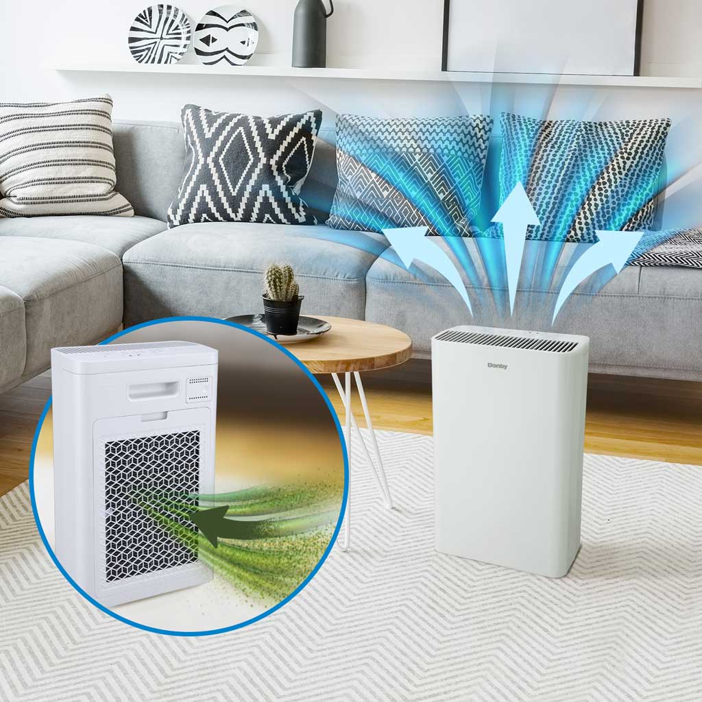 Alt View 1. Danby - Air Purifier up to 210 sq. ft. - White.