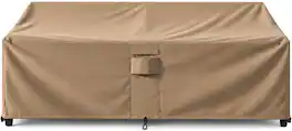 KHOMO GEAR - Patio Loveseat Cover - Heavy Duty, Water Resistant Outdoor Sofa & Couch Furniture Cover - 88" W x 33" D x 32.5" H - Brown