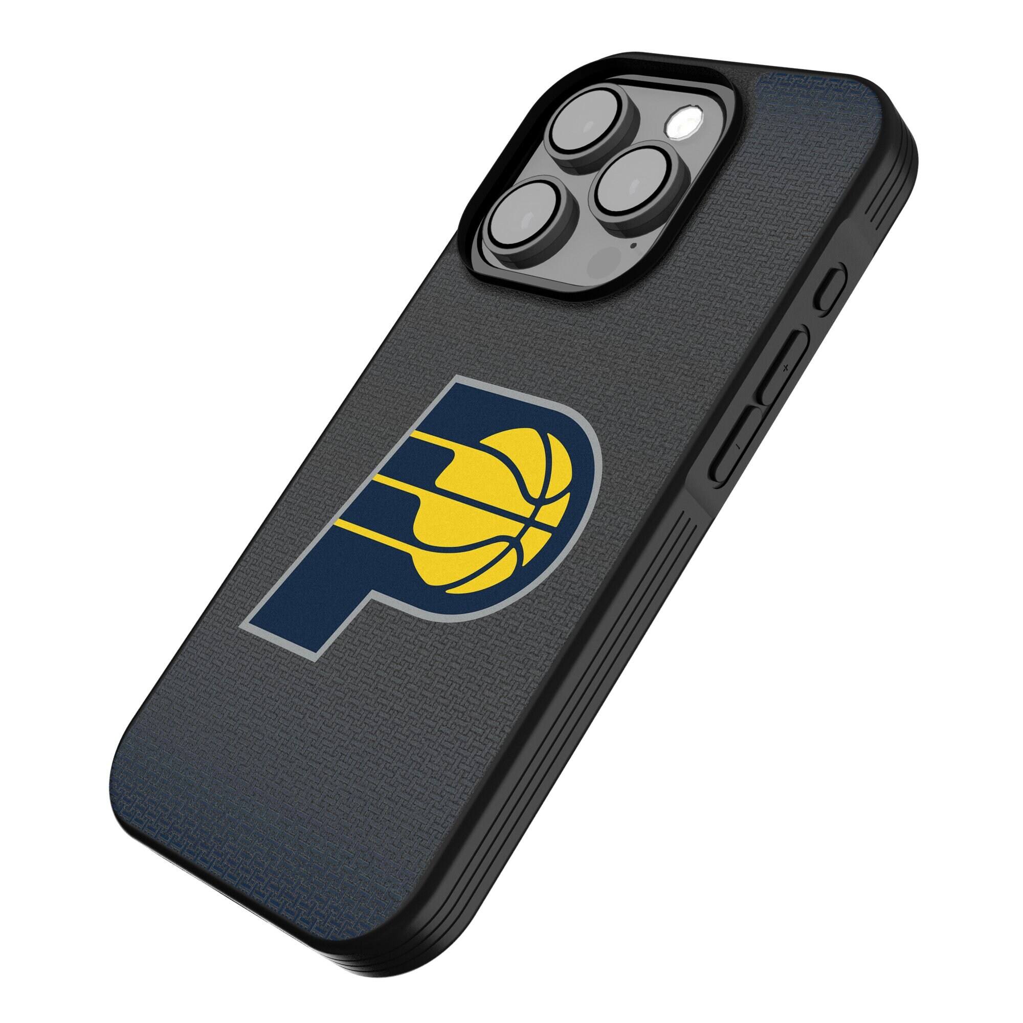 Alt View 1. Keyscaper - Indiana Pacers Linen Logo iPhone Bump Case - 15 Pro - Black.