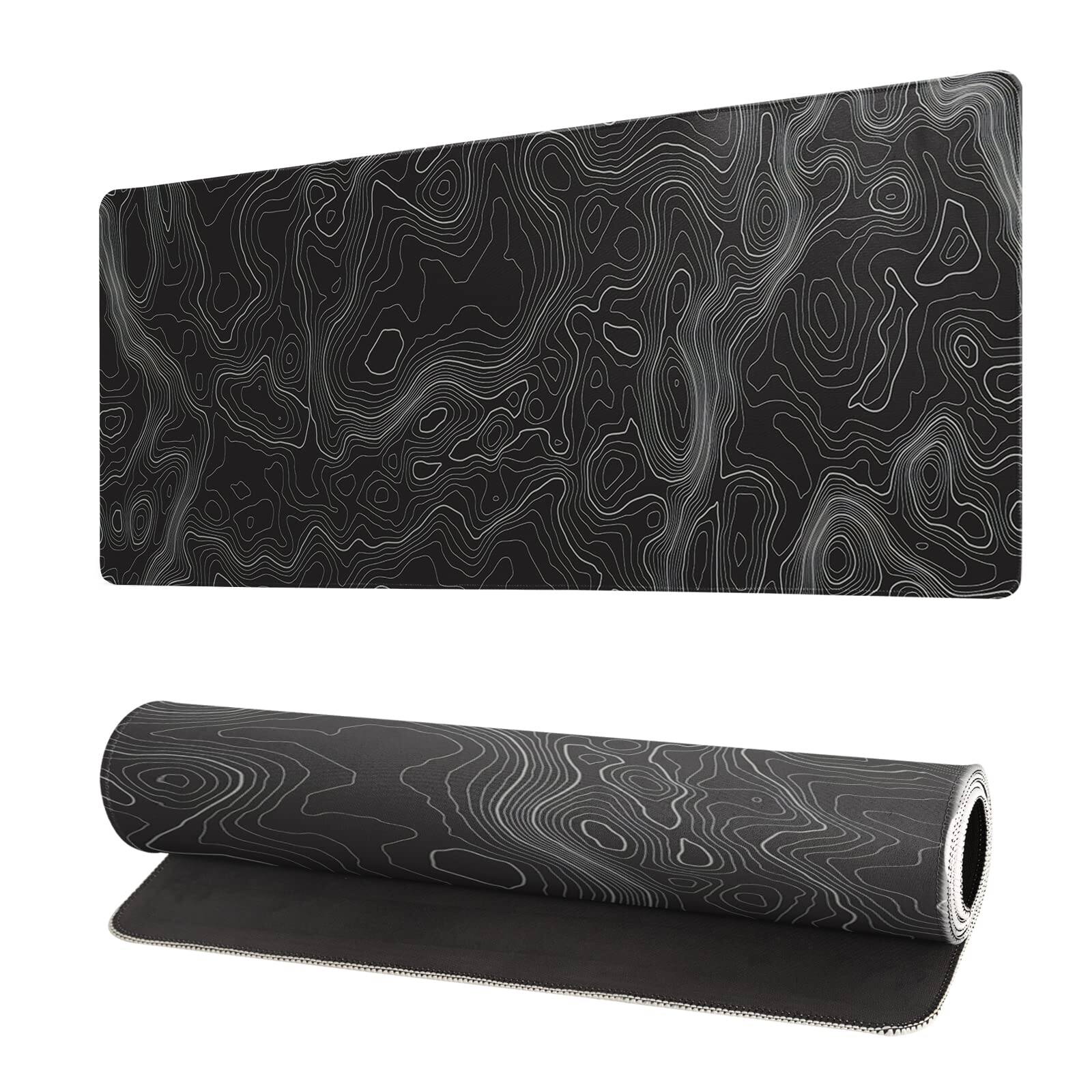 Front. Fabibe - Topographic Contour Extended Big Mouse Pad Large Gaming Desk 27.6x11.8 Inch Long Computer Mat Mousepad With 3mm Non-s... - Topographic Contour.