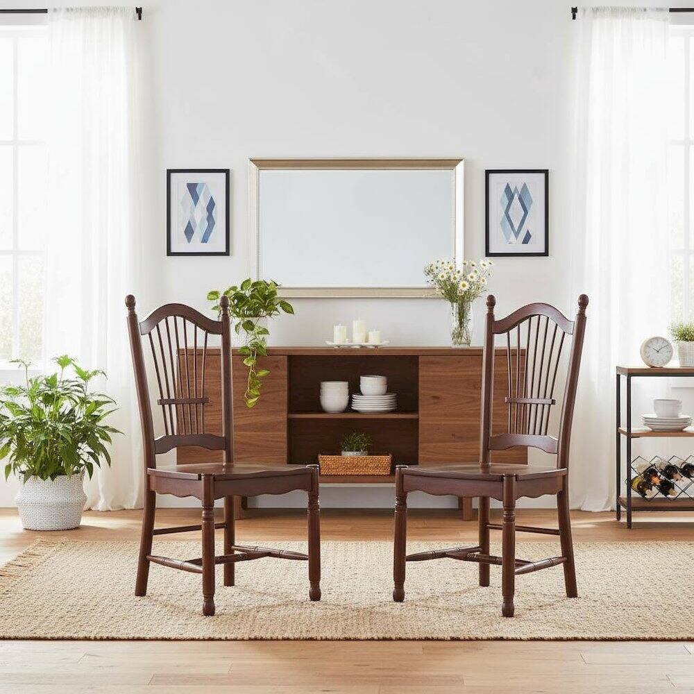 Back. FurniFact - Mahogany Dining Chair - Brown.