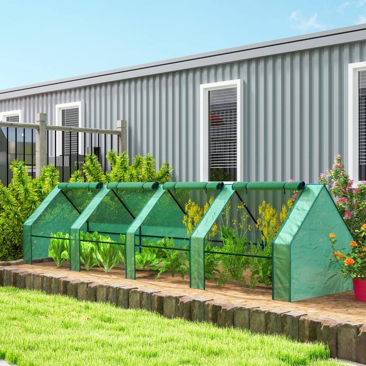 Alt View 1. PULUZ - Portable Mini Greenhouse, Outdoor Garden with Large Zipper Doors and Water/UV PE Cover, 12' x 3' x 3' - Green.