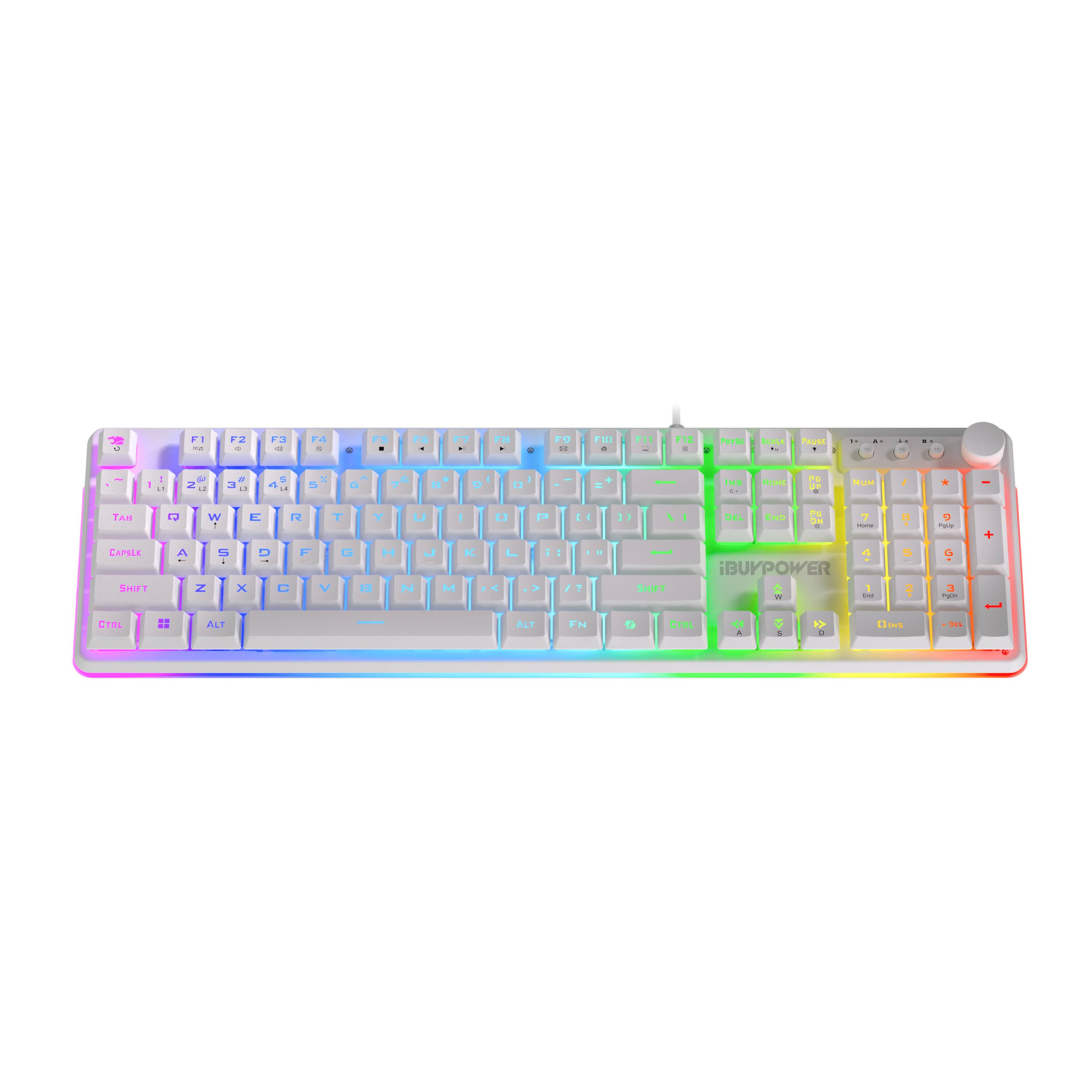 iBUYPOWER Chimera KM10 RGB Gaming Keyboard and Mouse Combo White