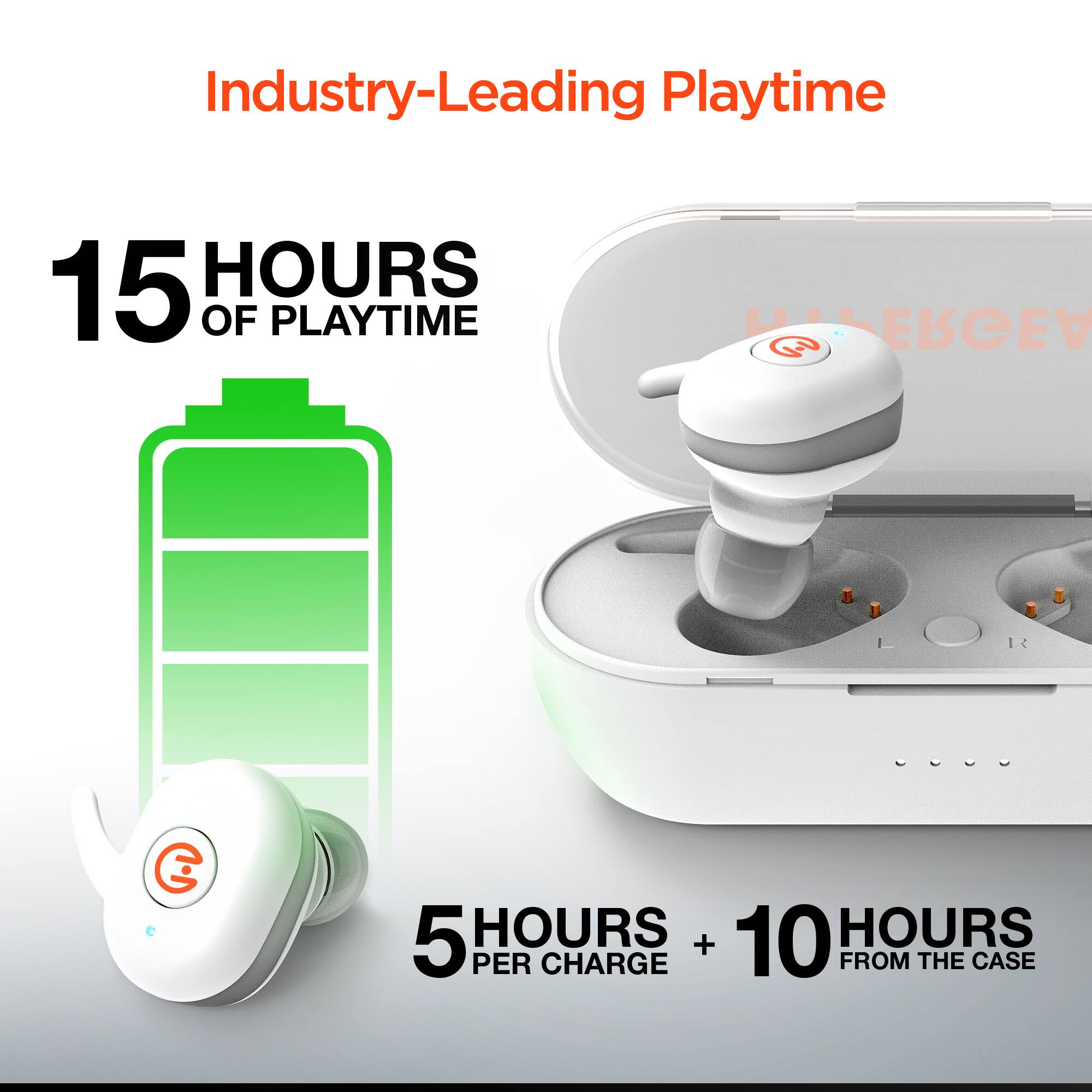 Industry-Leading Playtime

15 HOURS OF PLAYTIME

5 HOURS PER CHARGE + 10 HOURS FROM THE CASE