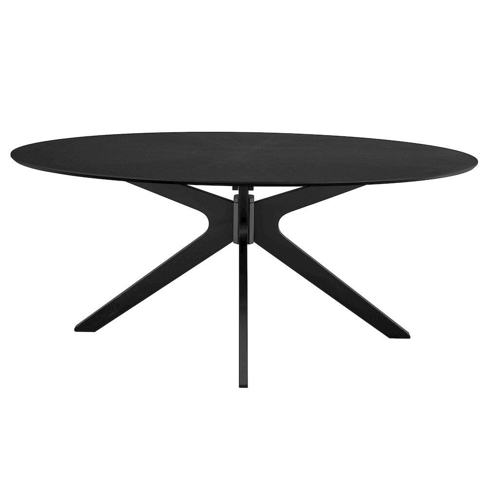 Alt View 3. Modway - Crossroads 71" Oval Wood Dining Table - Black.