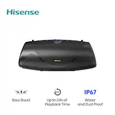 Hisense Bass Boost
Up to 24h of Playback Time
IP67 Water and Dust Proof