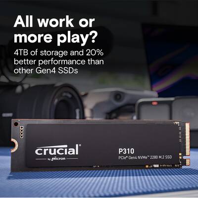 Crucial P310 4TB Internal SSD PCIe Gen 4 x4 NVMe M.2 Crucial P310 4TB Internal SSD PCIe Gen 4 x4 NVMe M.2