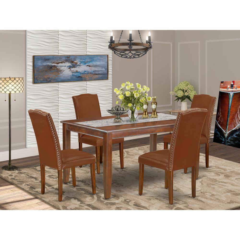 Left. East West Furniture - Dining Room Set Mahogany - Brown.