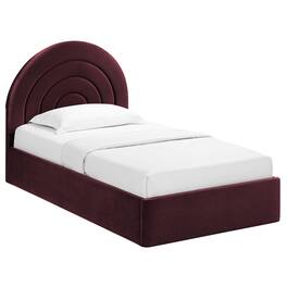 Modway - Solana Arched Performance Velvet Twin Platform Bed - Purple