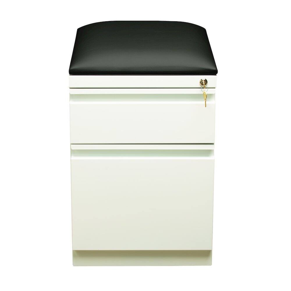 Alt View 2. Hirsh - Hirsh 20 inch Deep Mobile Pedestal File Cabinet 2 Drawer Box-File White/Black - White.