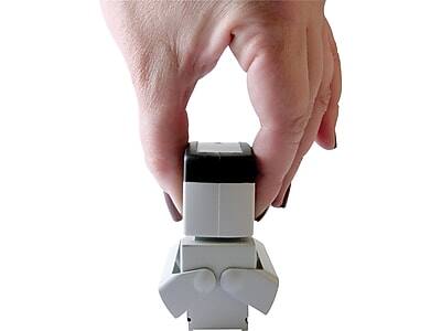 Alt View 2. Accu-Stamp - Accu-Stamp Entered Rectangle Pre-Inked Stamp, Blue and Red Ink, 1 5/8 x 1/2" (035544) - Blue/Red.