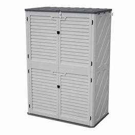 RYHNUYNE - Resin Storage Cabinet Adjustable Shelves Rust-Proof UV-Resistant 25x30x72 for Garage - White