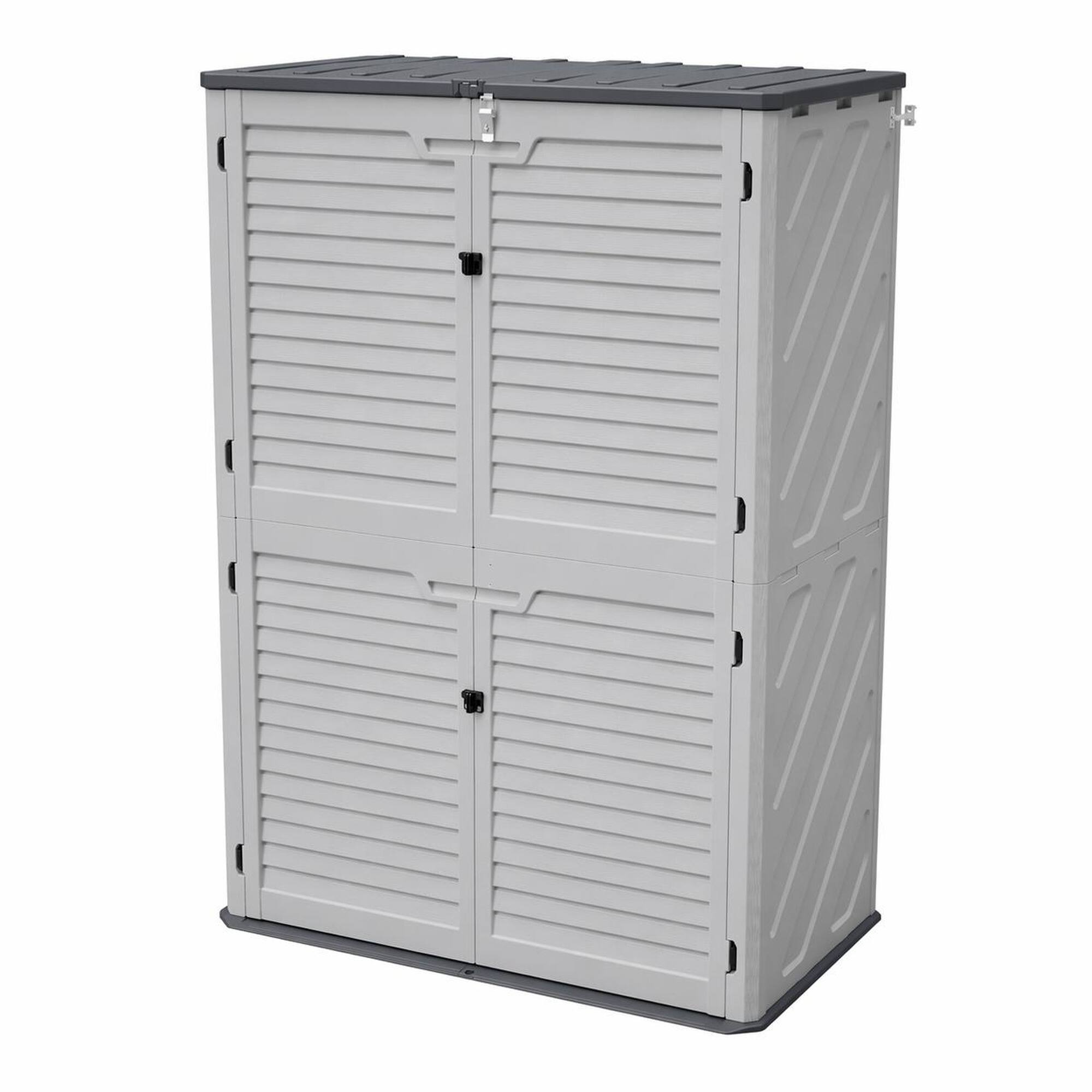 Front. RYHNUYNE - Resin Storage Cabinet Adjustable Shelves Rust-Proof UV-Resistant 25x30x72 for Garage - White.