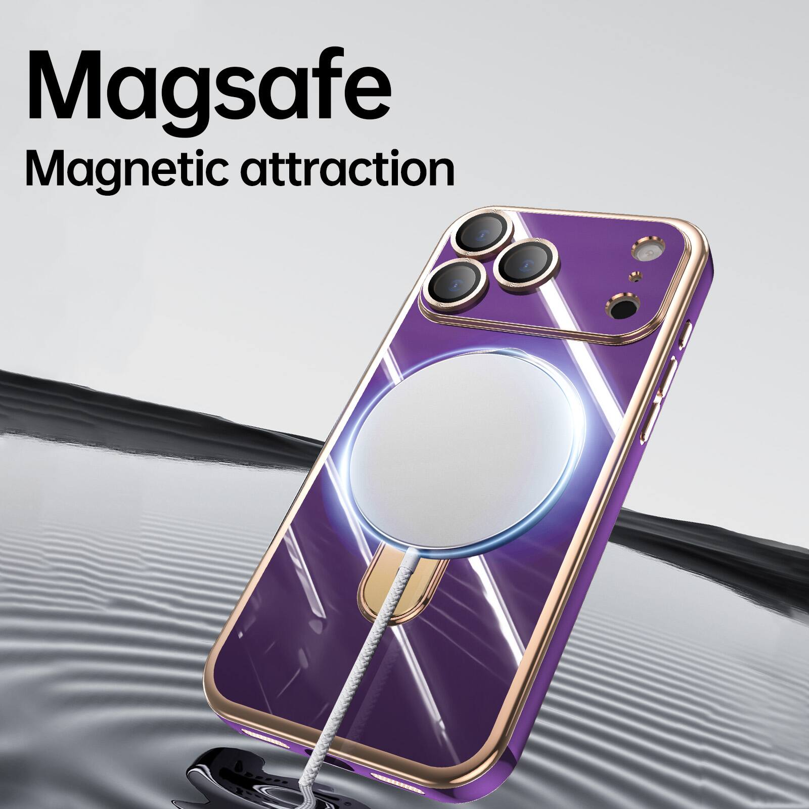 Magsafe  
Magnetic attraction