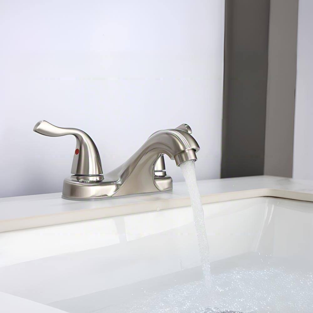 Back. Bothwa Home - Bothwa Home Two-Handle Bathroom Sink Faucet  Lead-Free cUPC Mixer Double Handle Tap Deck Mounted - Brushed Nicke.