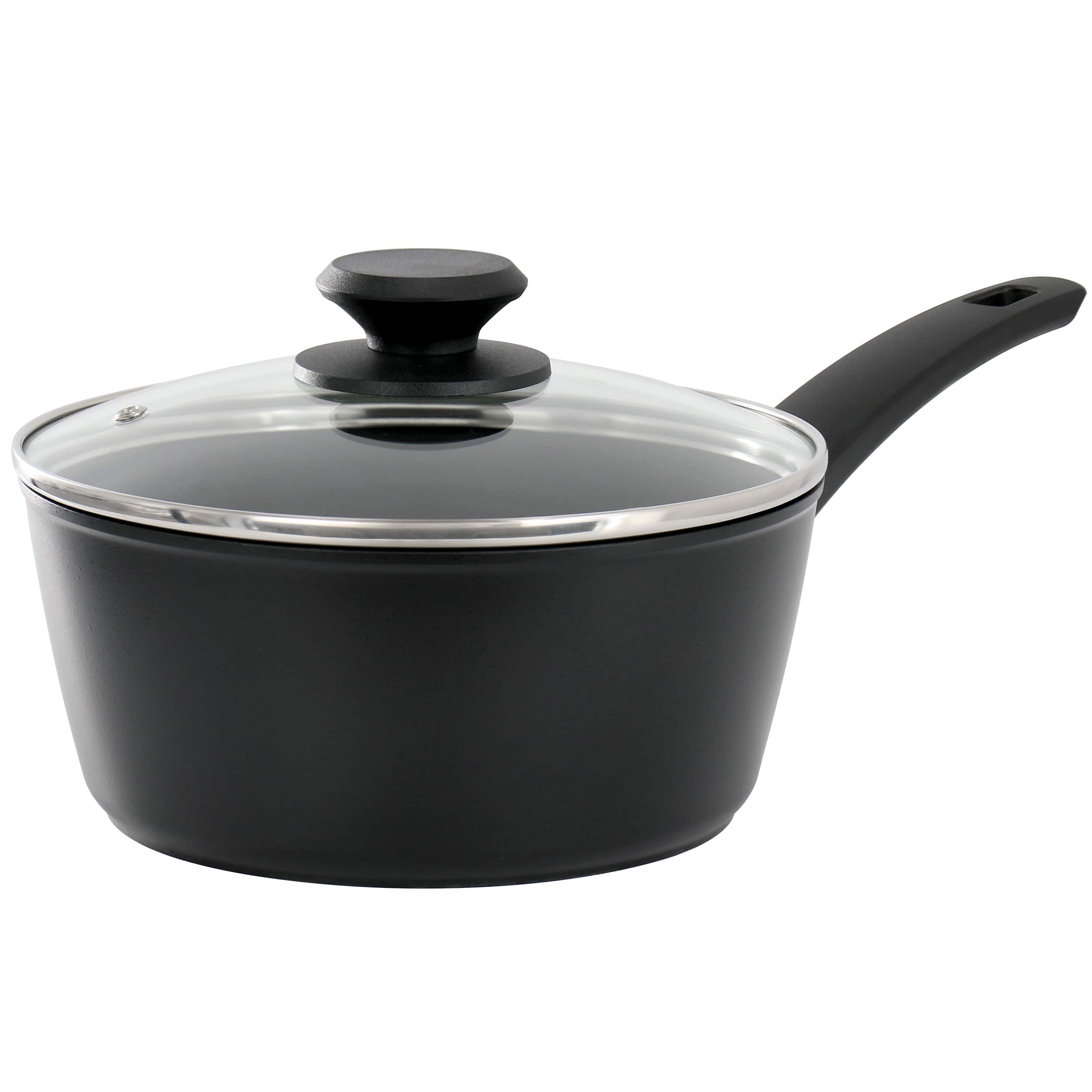Oster - Connelly 2.5 Quart Textured Nonstick Aluminum Saucepan with Lid - Black
