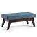 Angle. Simpli Home - Draper Mid Century Tufted Ottoman Bench - Denim Blue.