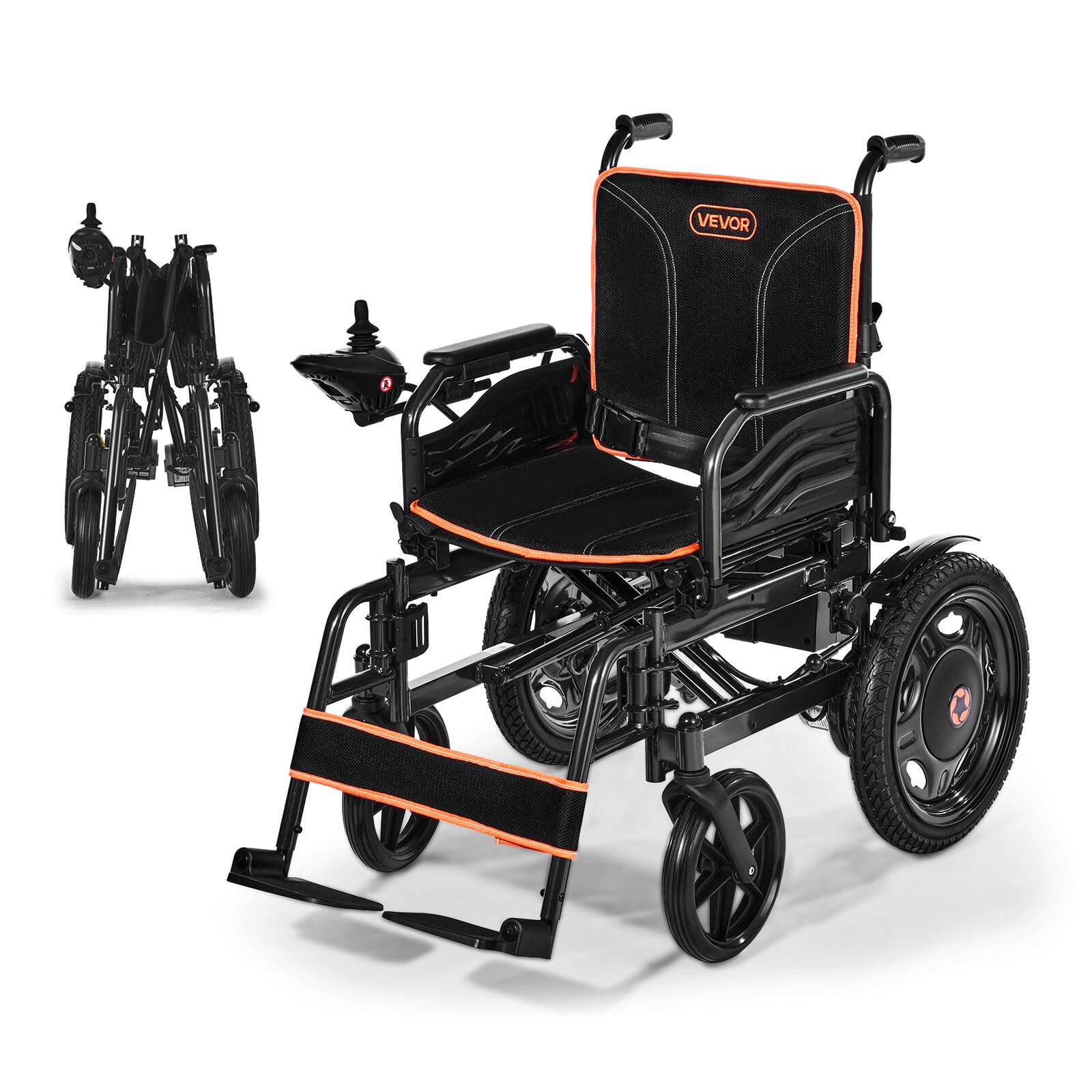 VEVOR - Electric Wheelchair for Adults, 265lbs Capacity, Foldable & Lightweight Motorized Wheelchair, 13-Mile Long Travel Range - Black