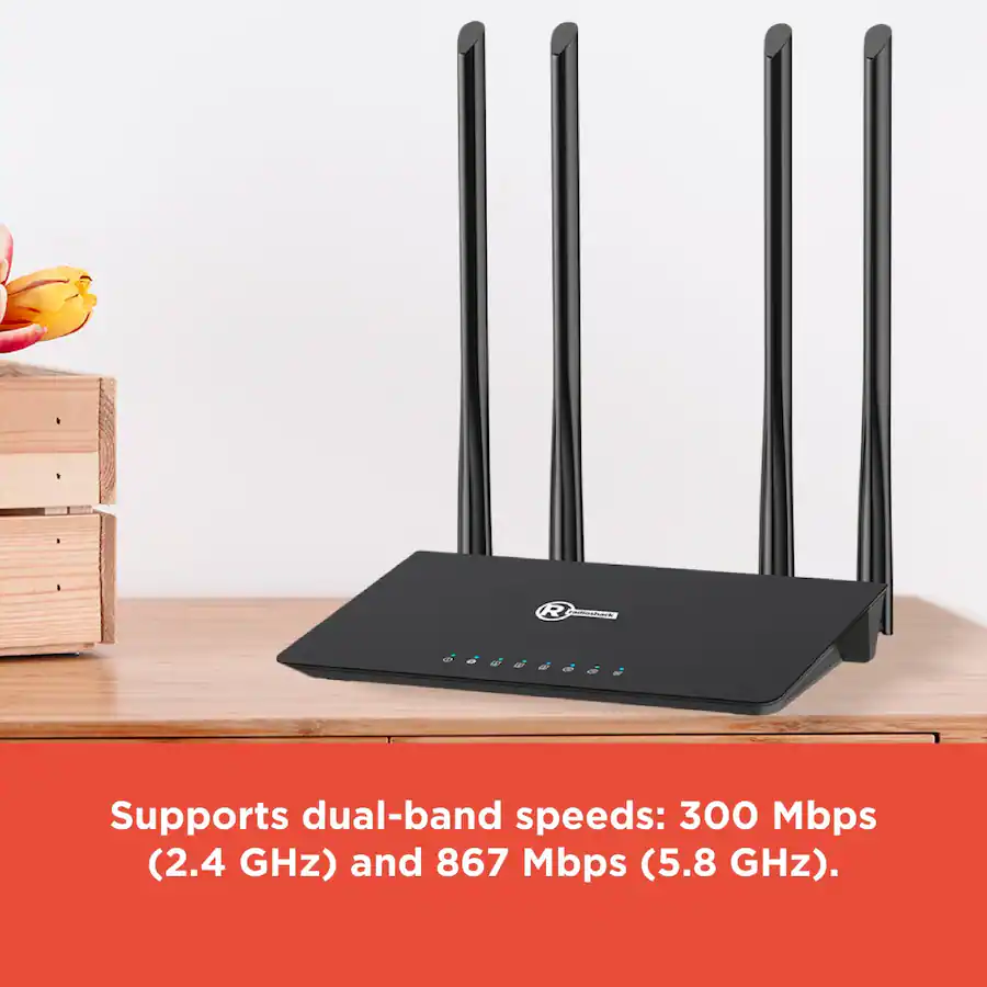 Radio Shark Router RadioShack 1200 Mbps Wi Fi Router Black 2505012 - Best Buy