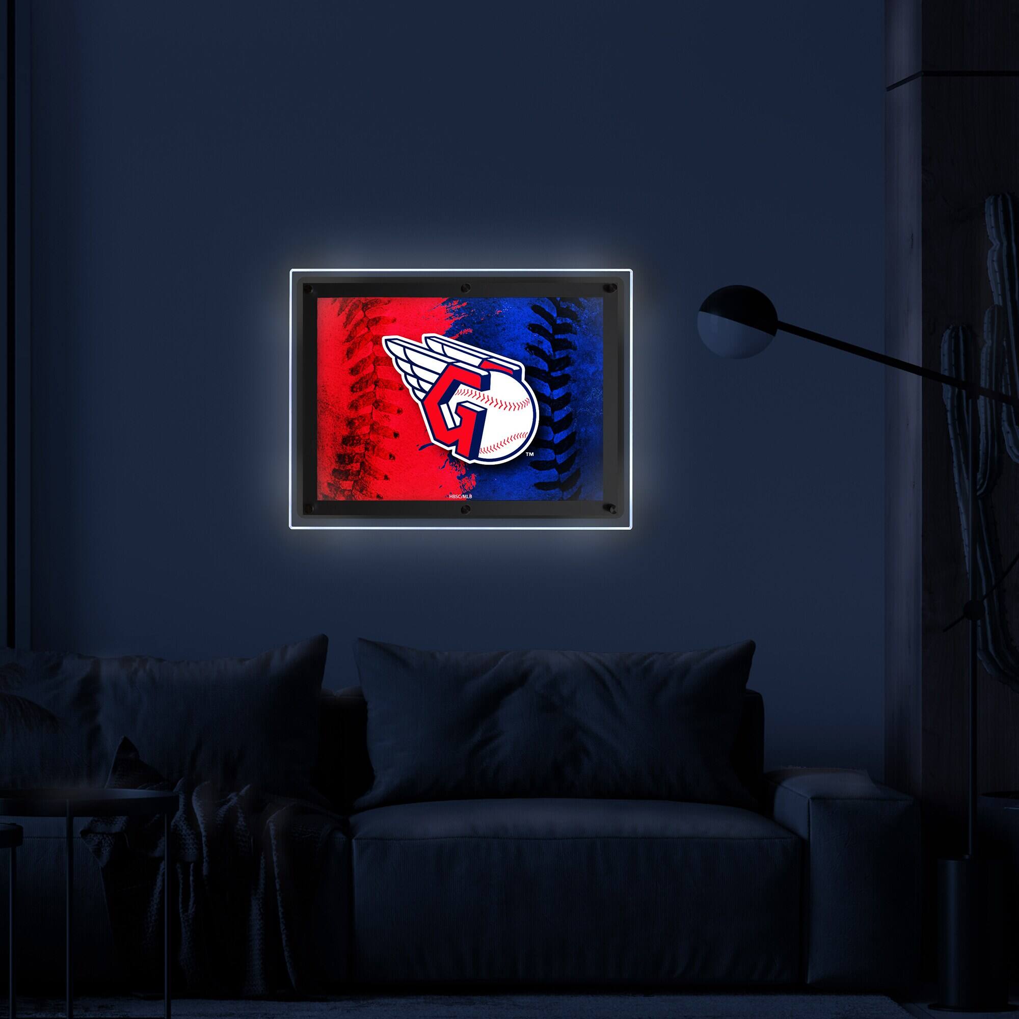 Alt View 2. Holland Bar Stool Co. - Cleveland Guardians 19" x 14.5" Backlit LED Sign - Multicolor.
