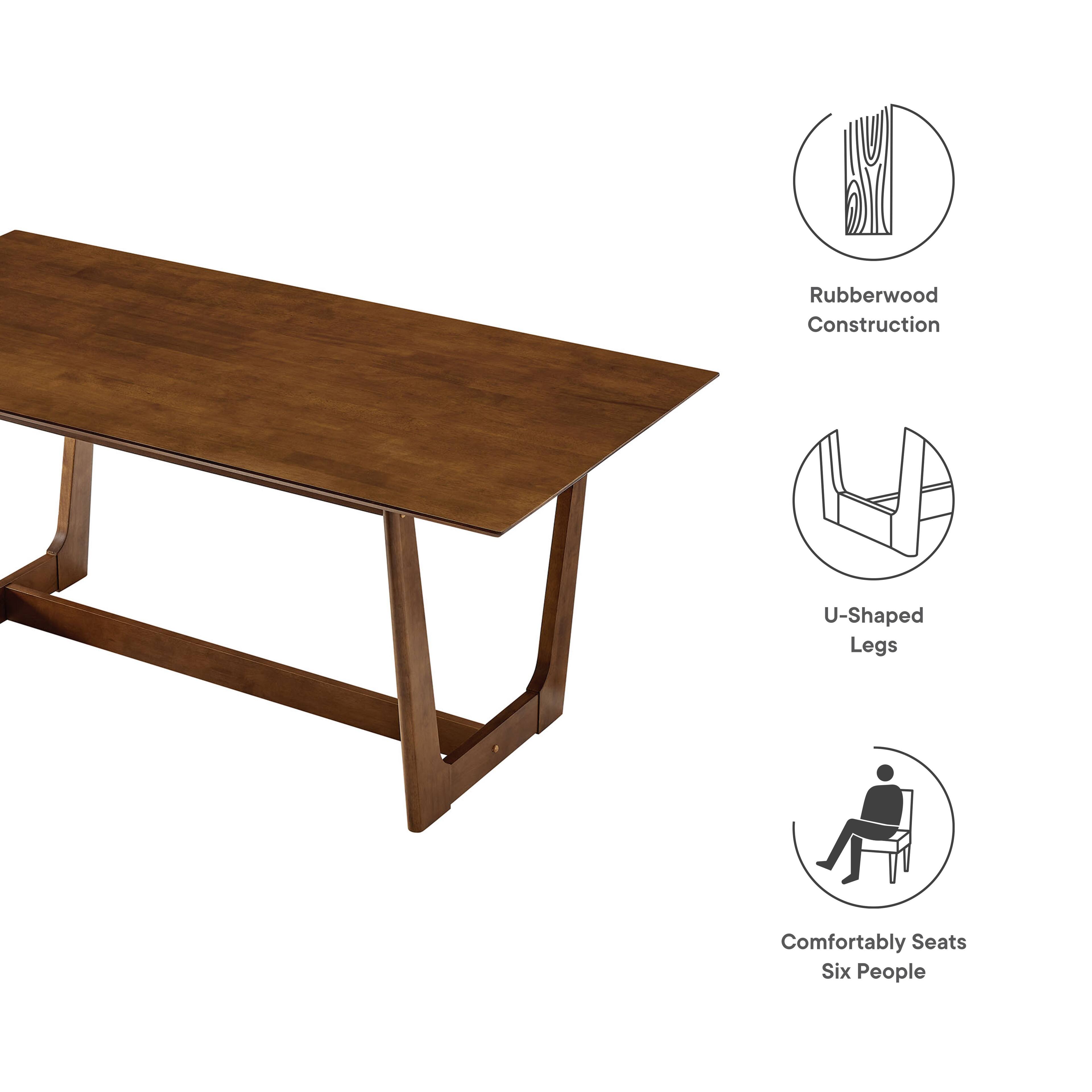 Rubberwood Construction  
U-Shaped Legs  
Comfortably Seats Six People