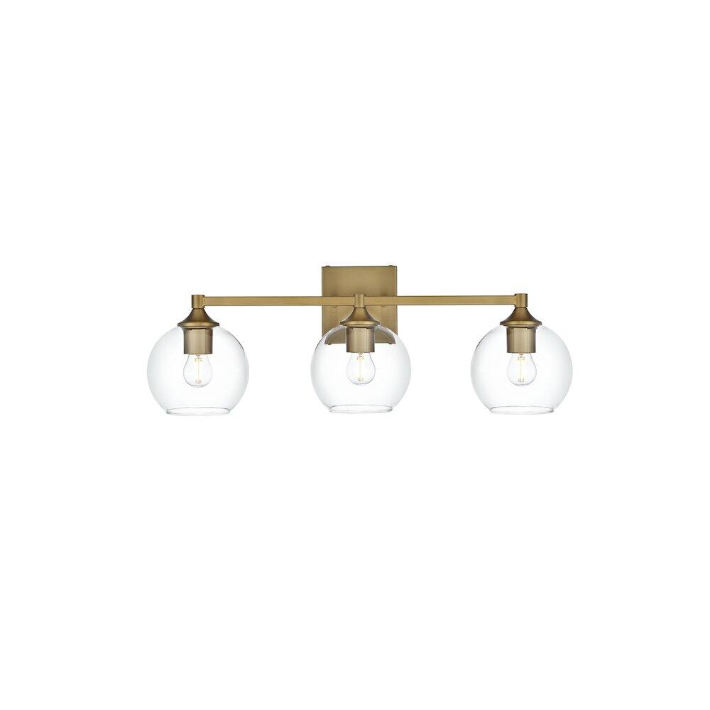 Back. Living District - Eero 25 inch Wall Sconce in Satin Gold - Satin Gold And Clear.