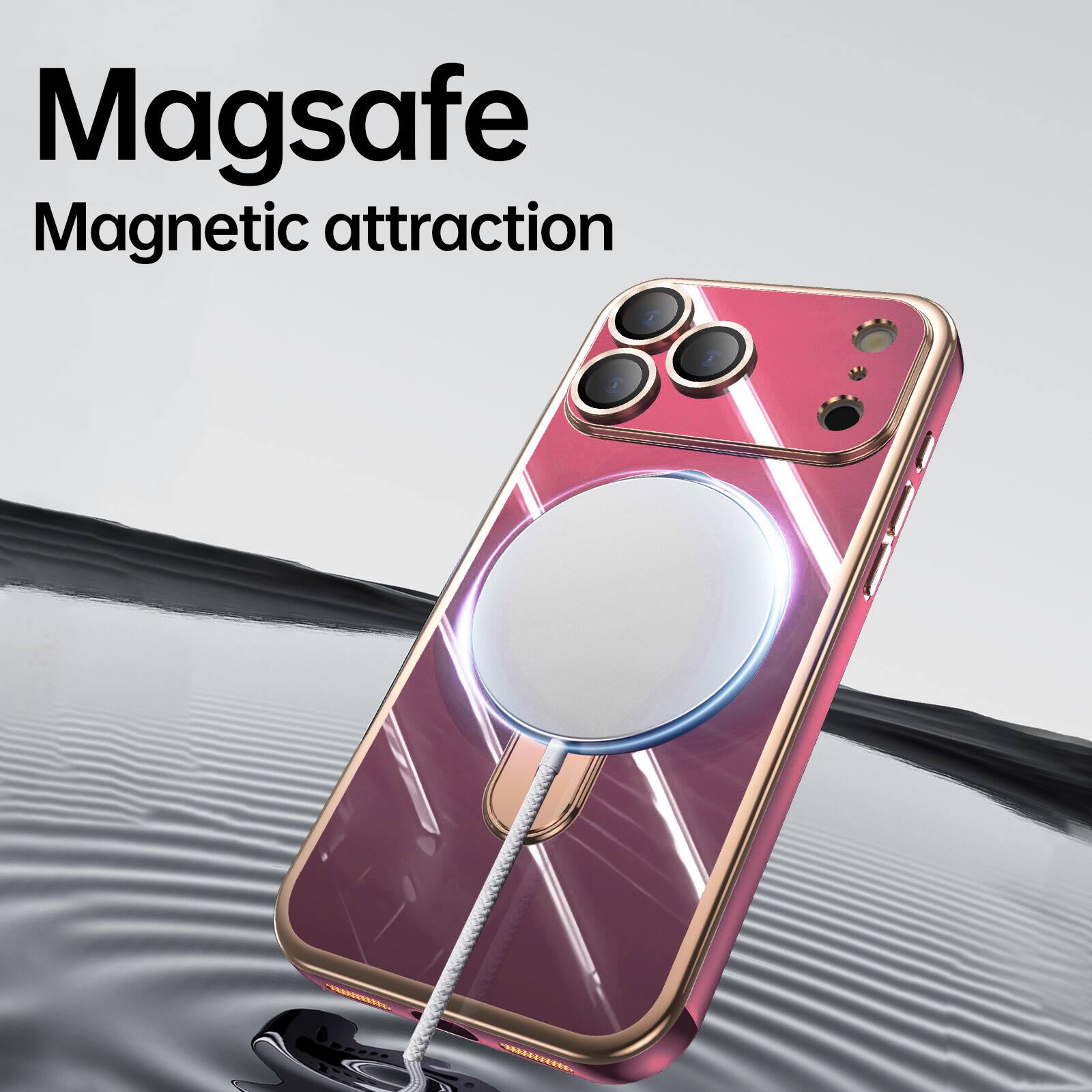 Magsafe  
Magnetic attraction