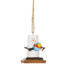 Ganz - Smores Marshmallow Snowman Pickleball Player Christmas Tree Ornament 2.5 inch - White
