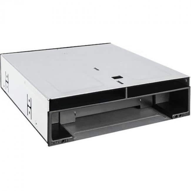 Icy Dock - FlexiDOCK MB095SP-B Drive Enclosure for 5.25" SATA/600 - Serial ATA/600 Host Interface Internal - Black, Silver