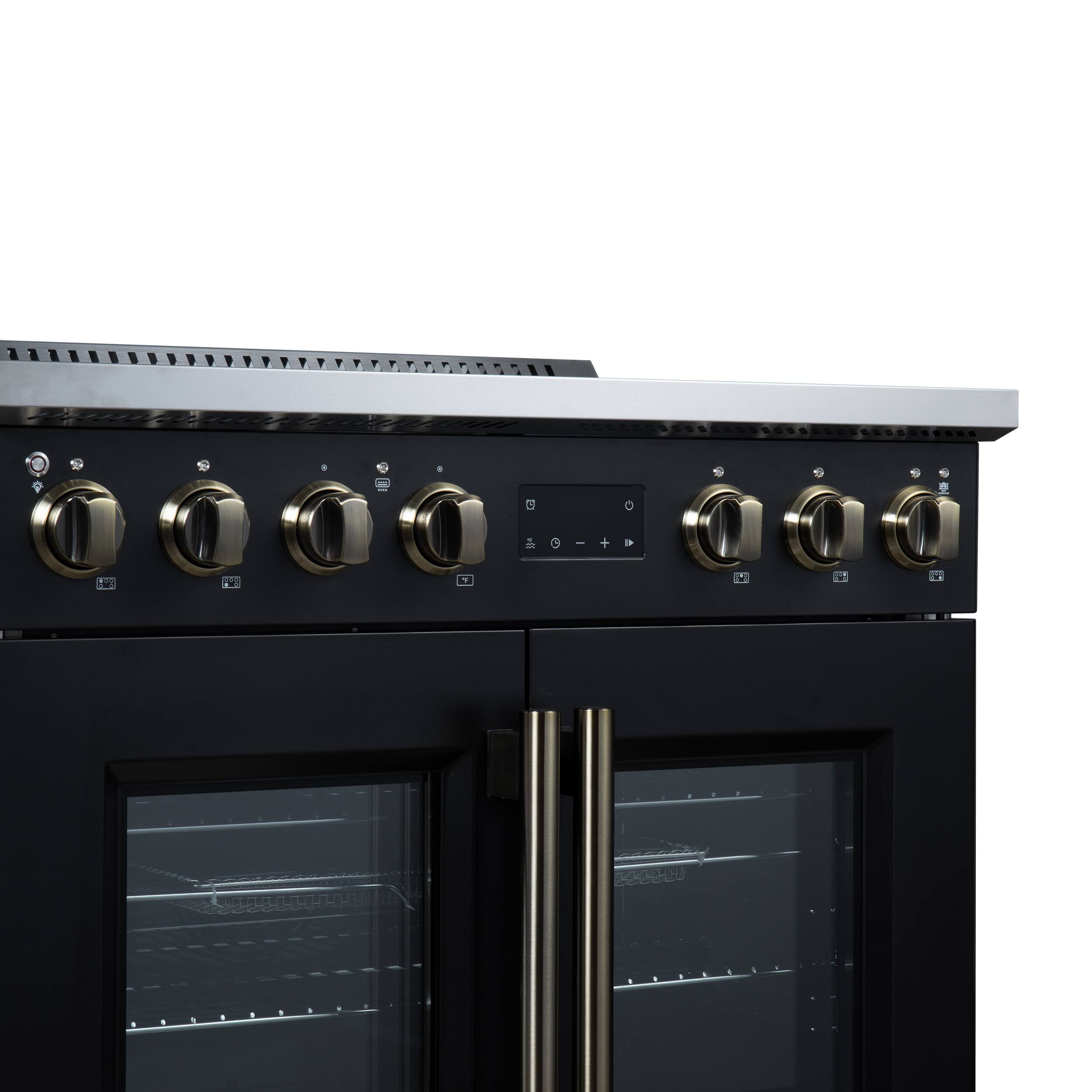 Alt View 8. Forno Appliances - Torino 36-in. Freestanding French Door Induction Range with Air Fry, Air Sous Vide and True Convection - Black - Black.
