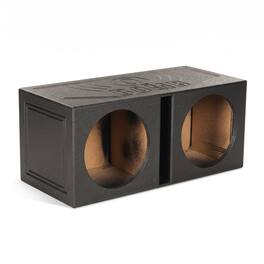 QPower - QBOMB12V Dual 12" Vented Ported Subwoofer Sub Box with Bedliner Spray - Black