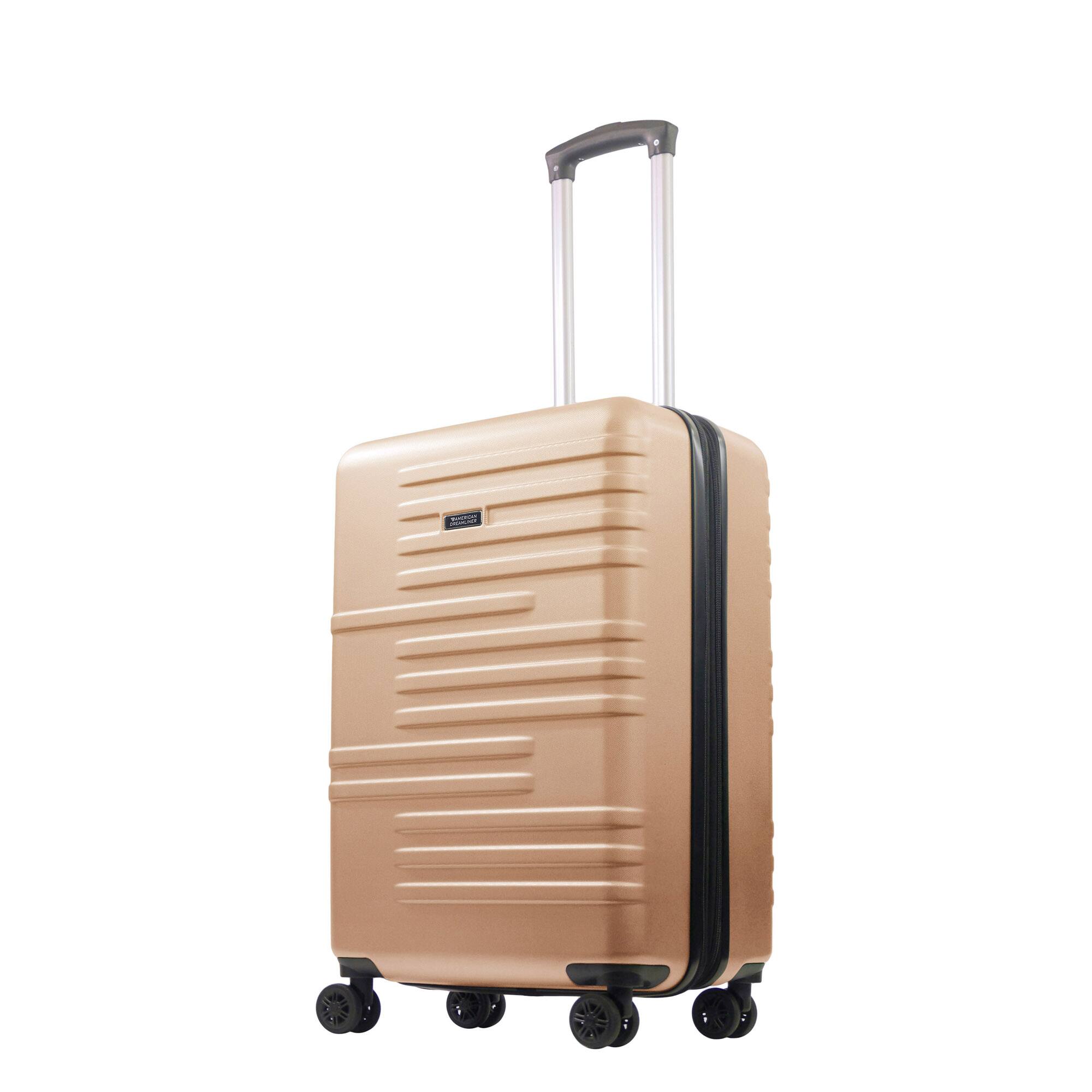 Angle. American Dreamliner - 26.5" Hardside Luggage with Expansion - ROSE GOLD.