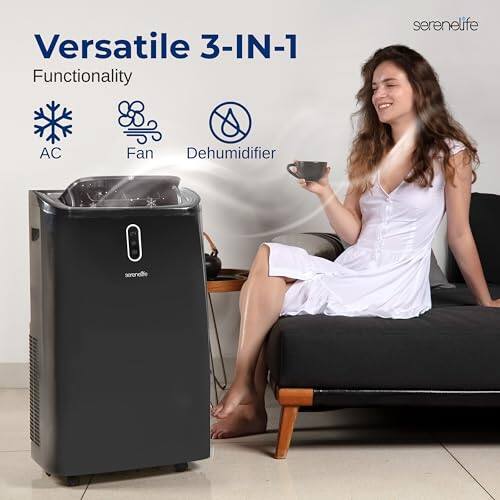 Versatile 3-IN-1 Functionality  
serenelife AC Fan Dehumidifier  

Versatile 3-IN-1  
Functionality  
AC  
Fan  
Dehumidifier  

serenelife