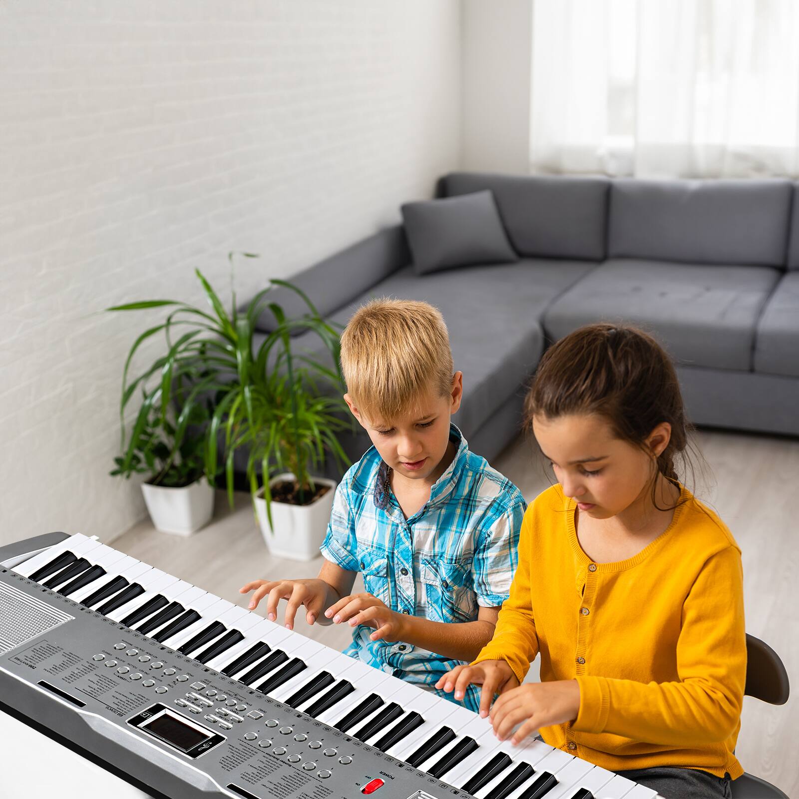 Alt View 1. Winado - 61 Key Keyboard Piano Electric Keyboard w/Lighted Keys, Electric Piano Set with Headphones, Microphone, Music Rest.