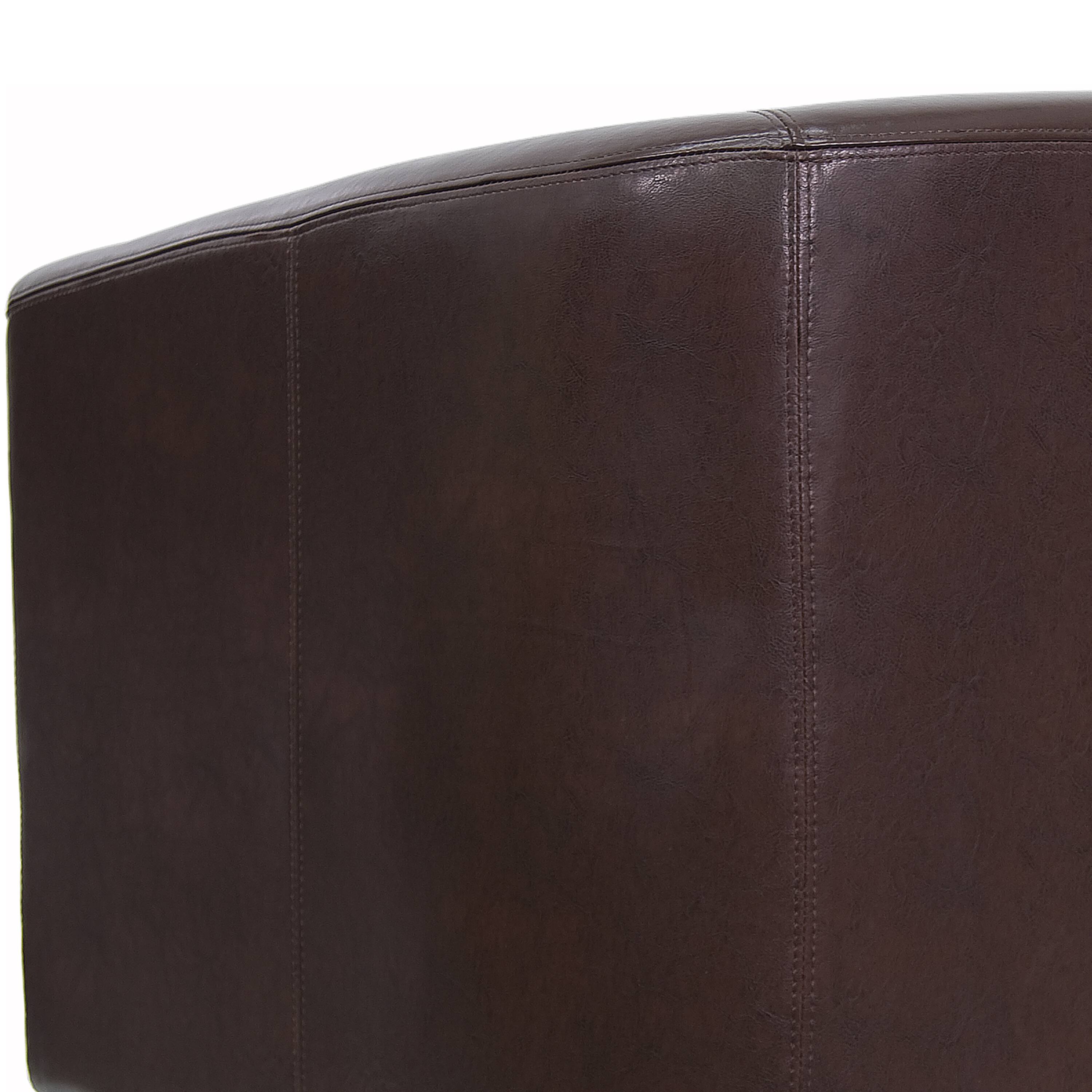 Alt View 9. Emma + Oliver - Faux Leather Lounge Chair with Sloping Arms - Brown.