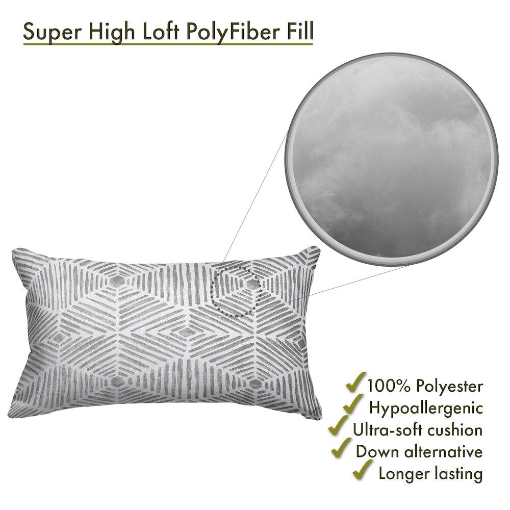 Super High Loft PolyFiber Fill

- 100% Polyester
- Hypoallergenic
- Ultra-soft cushion
- Down alternative
- Longer lasting
