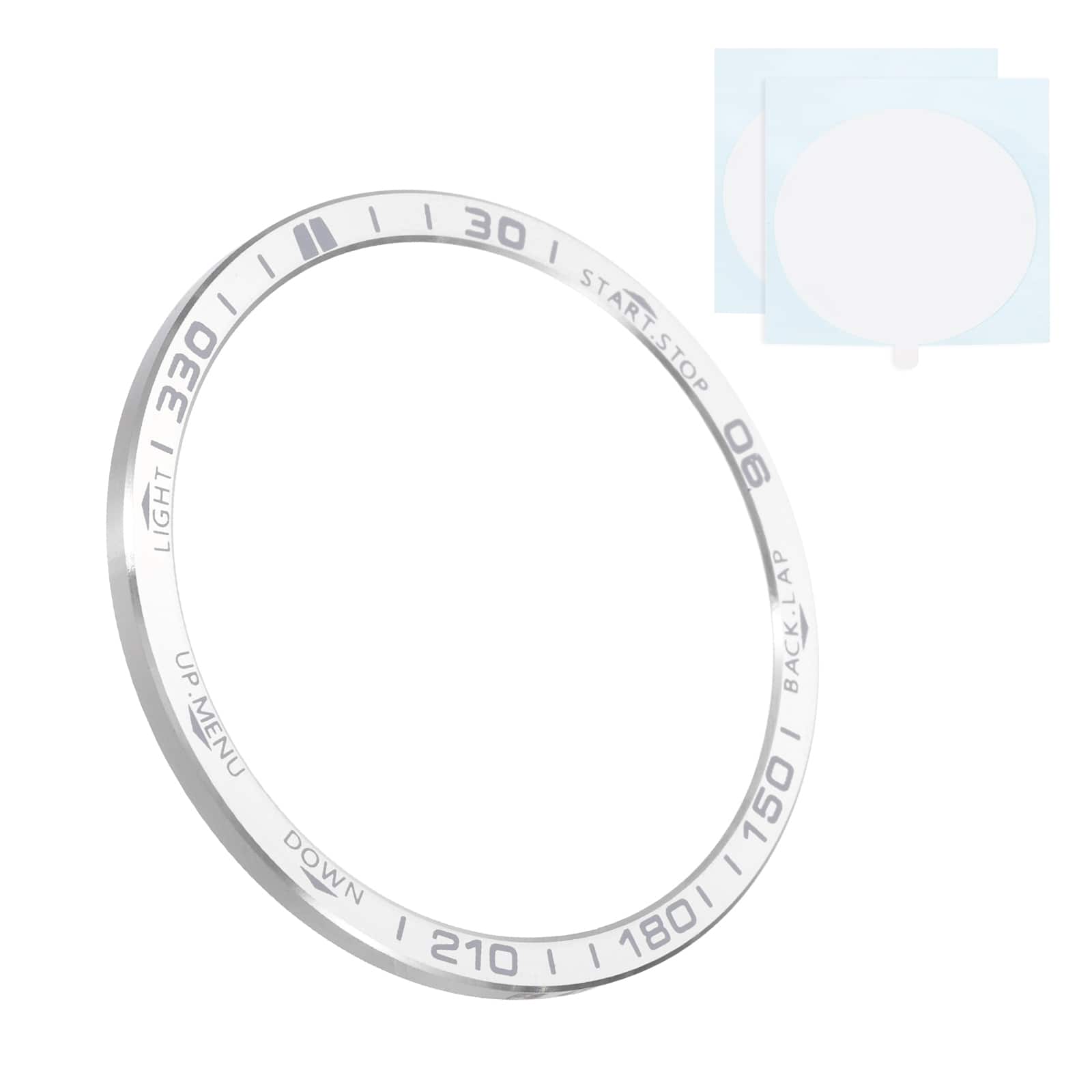 Unique Bargains - 47mm Stainless Steel Bezel Ring Adhesive Bumper Cover Protective Case for Garmin Fenix 8 Amoled - Silver/Gray