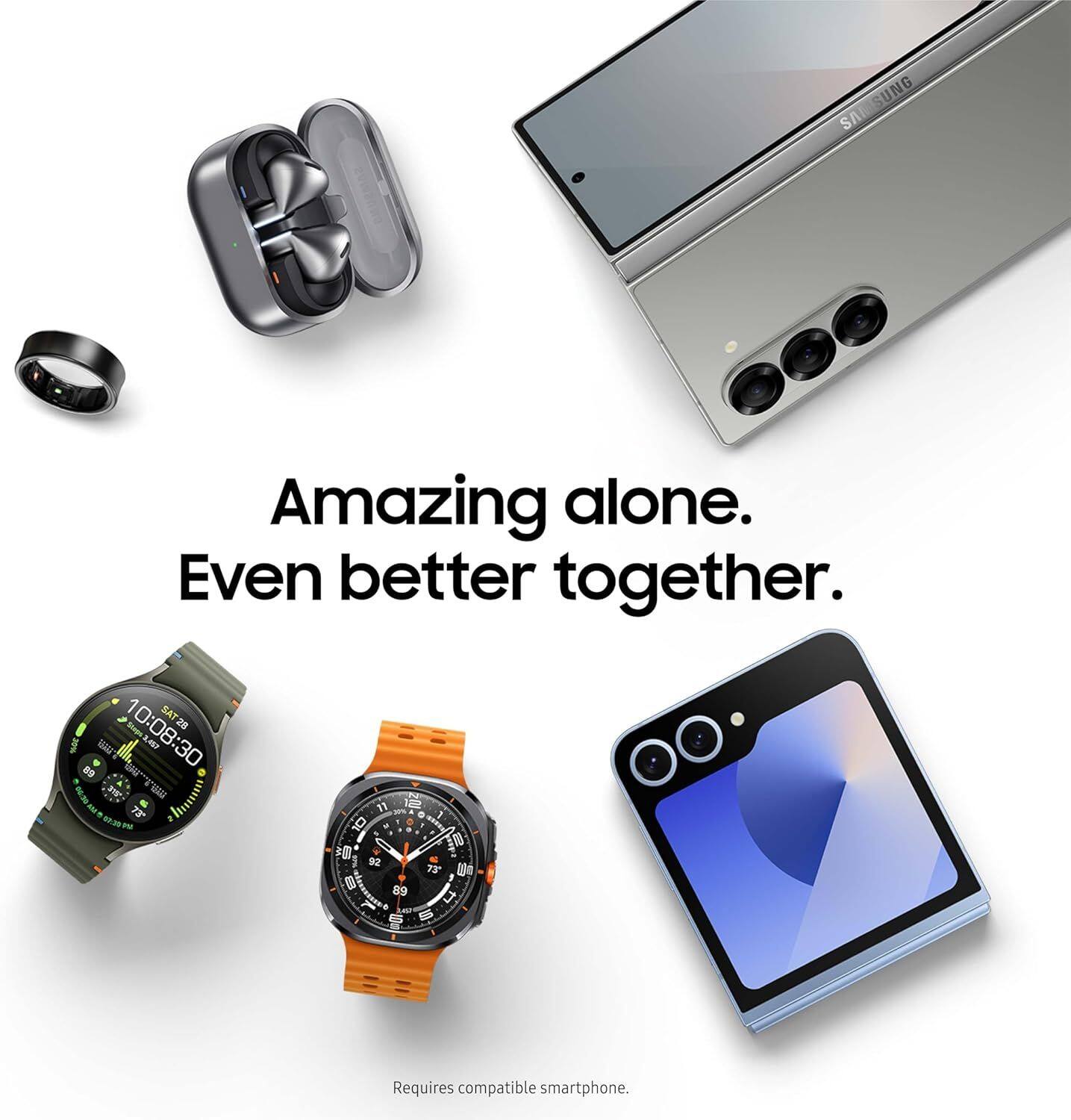 Amazing alone.  
Even better together.  

Requires compatible smartphone.