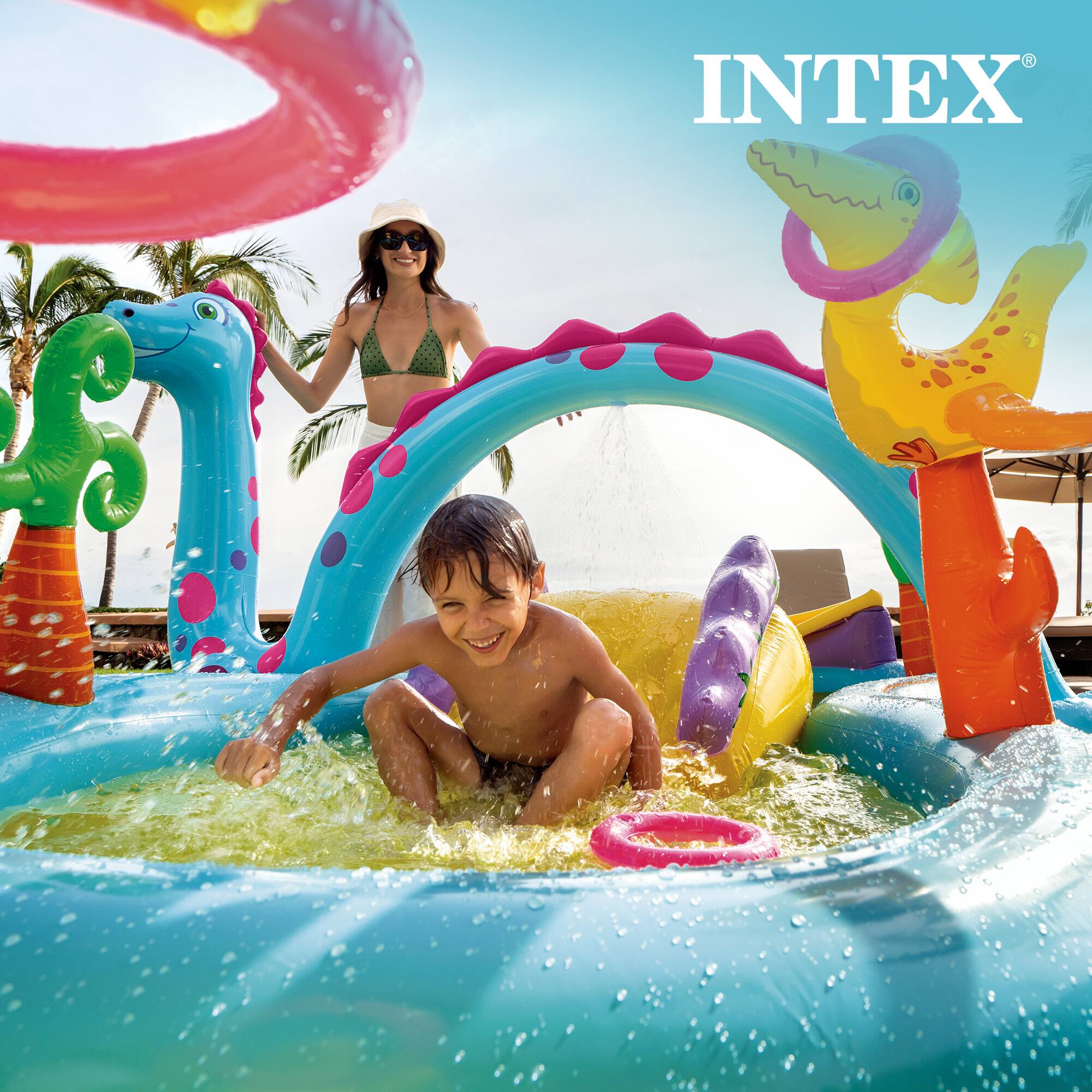 Alt View 7. Intex - Intex Dinoland Kiddie Inflatable Pool & Inflatable Ocean Backyard Kiddie Pool.