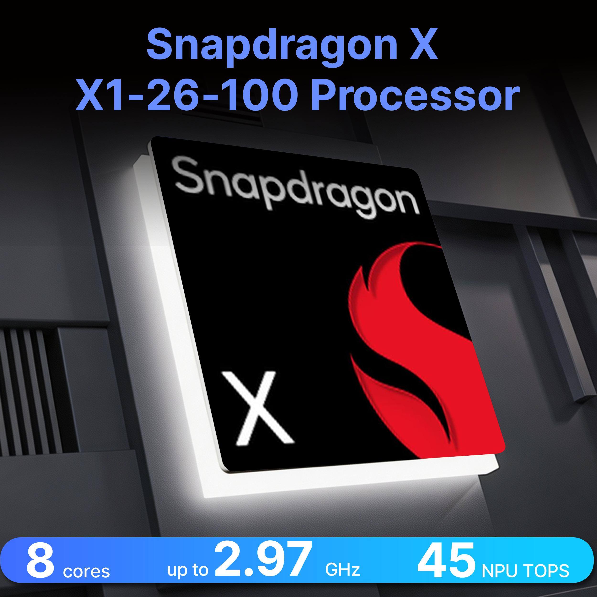 Snapdragon X X1-26-100 Processor  
Snapdragon X  
8 cores  
up to 2.97 GHz  
45 NPU TOPS