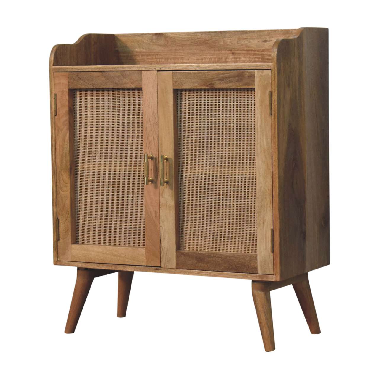 Left. Artisan Furniture - Artisan Furniture Solid Wood Larissa T-Bar Raised Cabinet, 2 Doors, Brown - Brown.