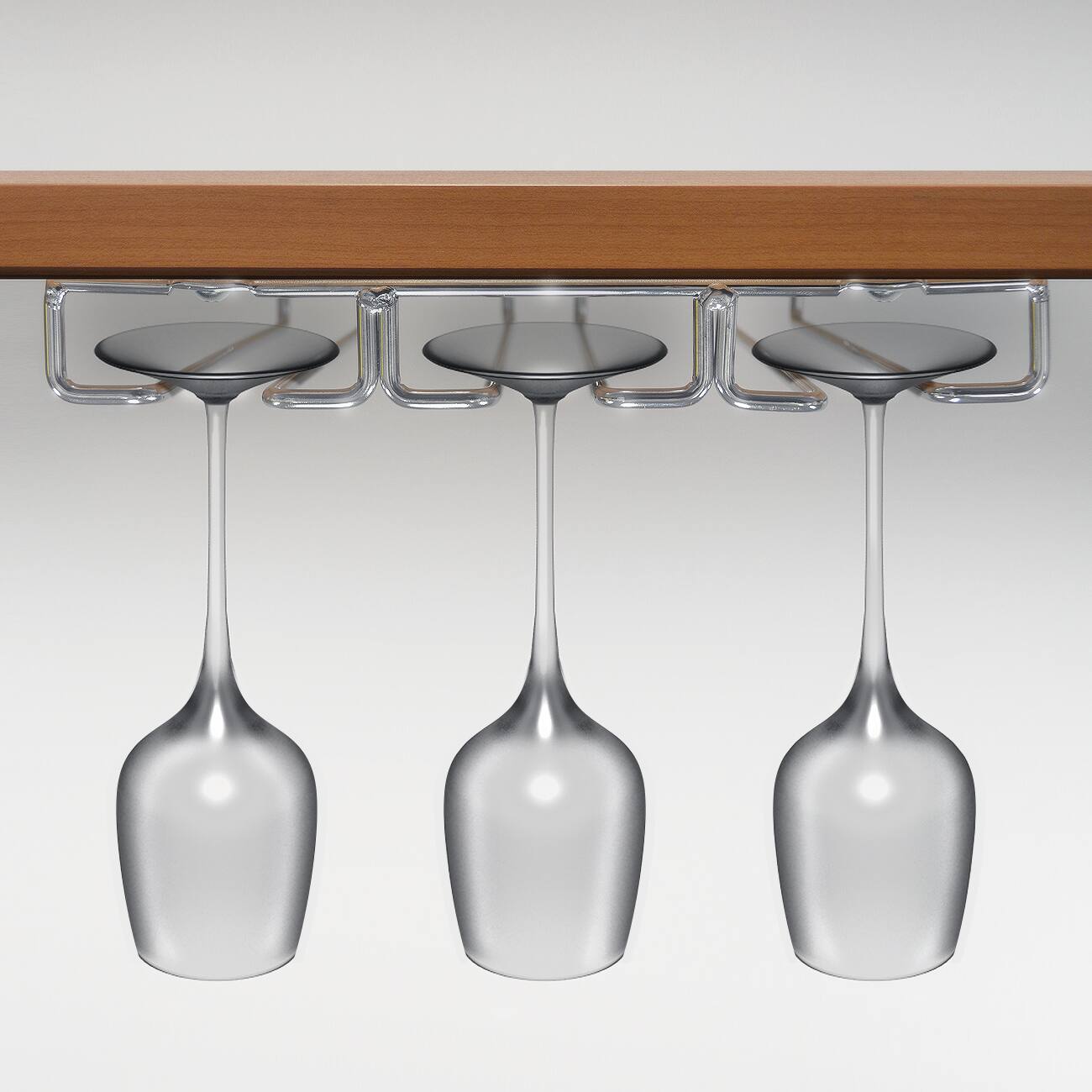 Left. Sorbus - Sorbus Under Cabinet Wine Glass Rack and Stemware Holder - 3 Rows Holds up to 9 of Your Most Delicate Glassware - Silver.