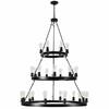 Front. RYHNUYNE - 45-Inch Black 3-Tier Industrial Pendant Light with 27 Sockets, Adjustable Chain, for Dining Room, Living Room.