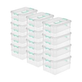 Sterilite - Convenient Home 2-Tier Layer Stack Carry Storage Box, Clear (12 Pack)