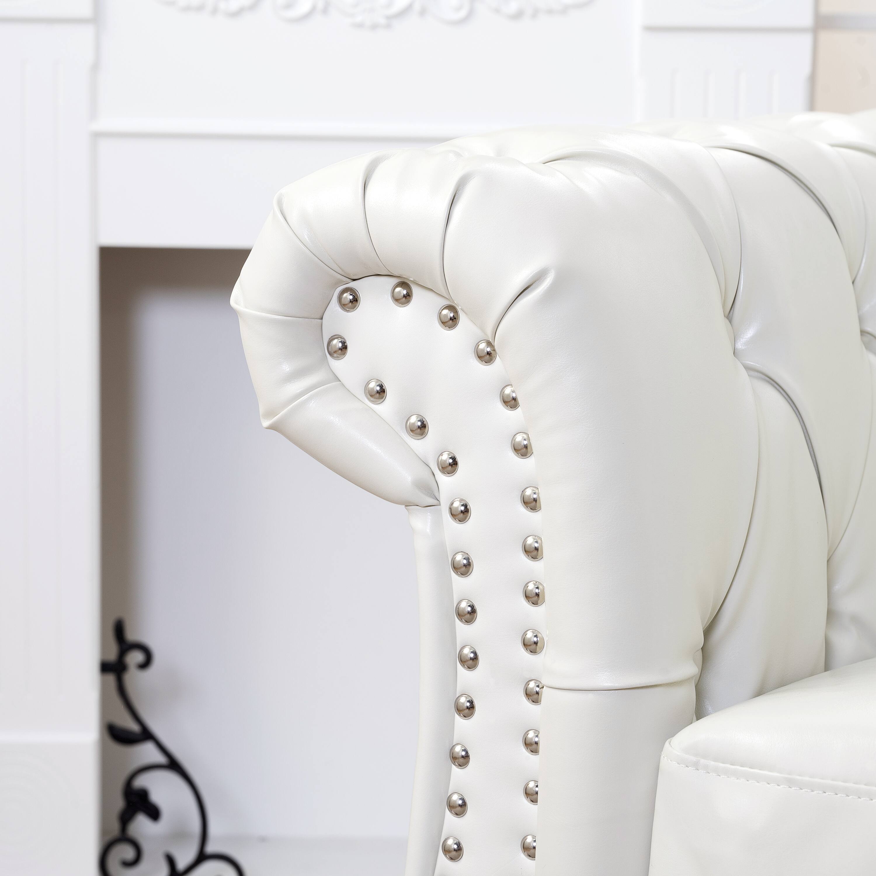 Left. Anysun - Modern Classic PU Leather Sofa Set - Luxurious Comfort & Stylish Durable Design - White.