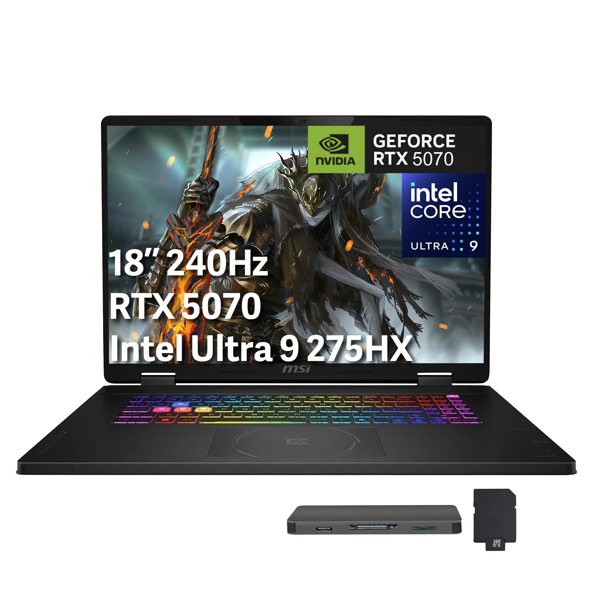 "MSI - Upgraded - Crosshair 18 HX AI 18"" 240Hz Gaming Laptop,Intel Ultra 9 275HX,64GB DDR5,2TB SSD+1TB Dock,RTX 5070,Win 11 Pro - Black" price history on PriceWatchPro