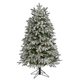 BreeBe - 7' Flk Colorado Fir Xmas Tree Is/Cn 300 MD/MF LEDs & 511 T - Green