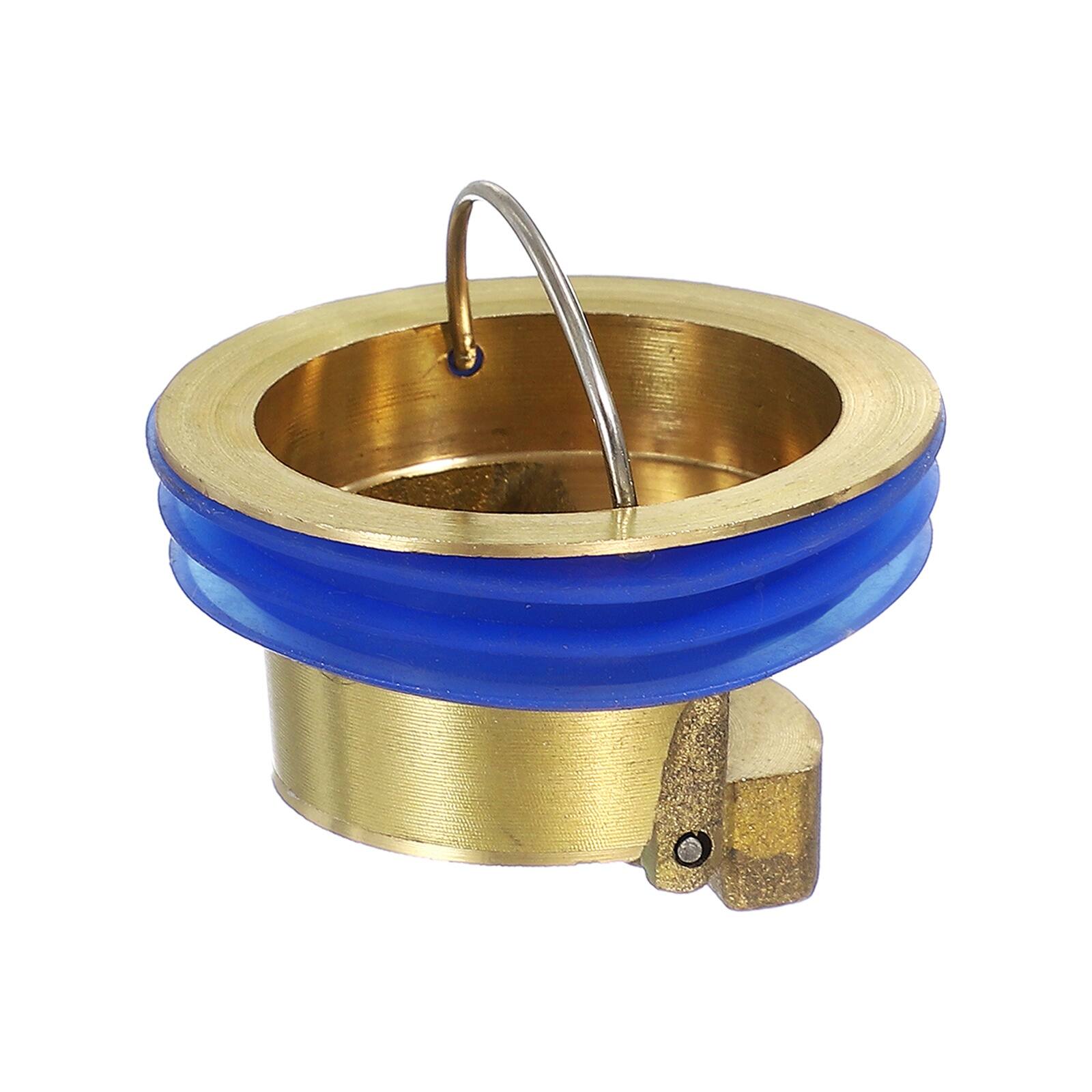 Front. Unique Bargains - Odor Proof Brass Floor Drain Cover Shower Plug Drain Backflow Preventer for 1.2-1.6" Caliber Pipes Tubes Bathroom - Gold.