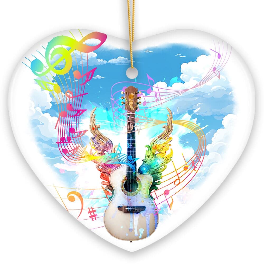 OrnamentallyYou - Harmonious Music from a Guitar Ornament Colorful and Musical Souvenir Musician Gift - Multi-colored