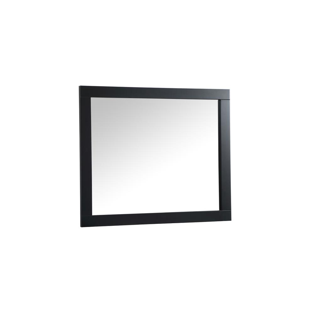 Left. Elegant Decor - Aqua vanity mirror 30x36 inch in black - Black.